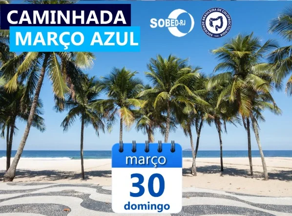 Caminhada do Março Azul contra o Câncer, na Orla de Copacabana